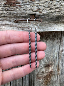 Twisted Bar Earrings (Loose twist)