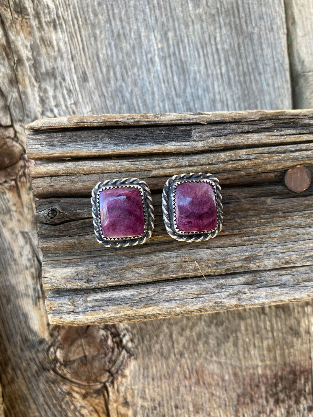 Purple Spiny Oyster Earrings