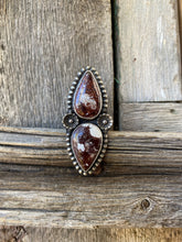Load image into Gallery viewer, Wild Horse and Flower Ring Size 8 3/4 R0261