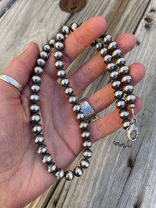 8mm Sterling Silver Pearls 20-22” N0547