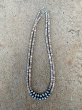 Load image into Gallery viewer, Tan Heishi and Silver Necklace