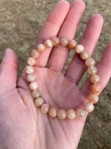 Pink Moonstone Stretch Bracelet 8mm C0231
