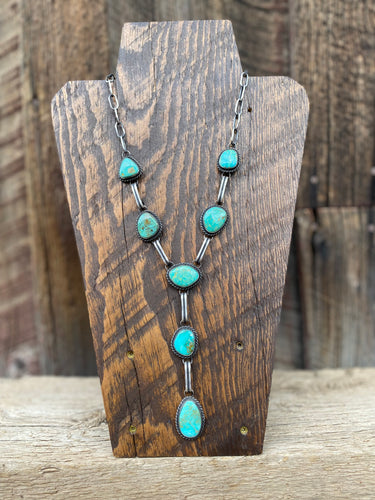Tyrone Turquoise Lariat Necklace N0703