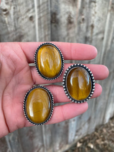 Tigers Eye Ring Size 8 1/4 R0383