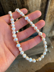 Pearl And Gold Necklace N0564