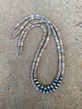 Load image into Gallery viewer, Tan Heishi and Silver Necklace
