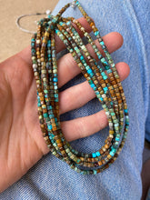 Load image into Gallery viewer, Square Bead Turquoise Necklace