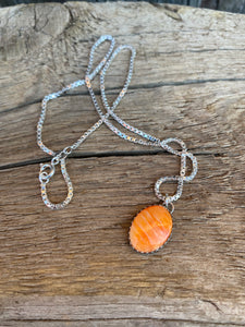 Orange Spiny Oyster Necklace N0549