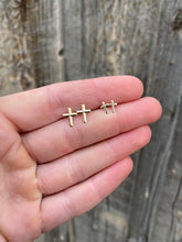 Load image into Gallery viewer, Dainty Cross Earrings E0289