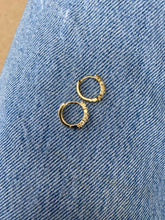Load image into Gallery viewer, Petite Baguette CZ Huggie Hoops