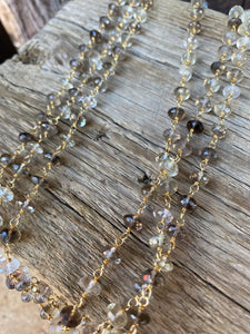 Gold Plated Smoky Quartz Chain N0572
