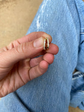 Load image into Gallery viewer, Petite Baguette CZ Huggie Hoops