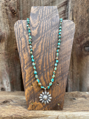 Turquoise Flower Necklace N0652