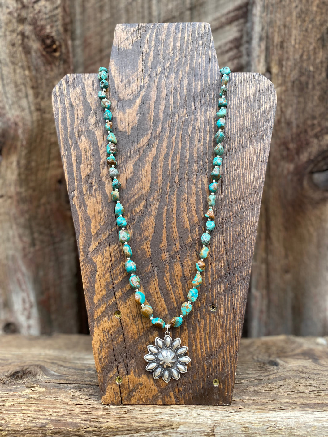 Turquoise Flower Necklace N0652