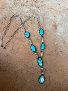 Tyrone Turquoise Lariat Necklace N0701