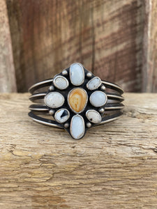 Elk Ivory & White Buffalo Cuff C0349