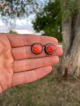 Load image into Gallery viewer, Red Spiny Oyster Earrings E0242