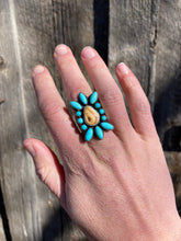 Load image into Gallery viewer, Elk Ivory And Turquoise Ring R0405