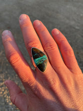 Load image into Gallery viewer, Thunderbird Turquoise Ring Size 7.5 R0386