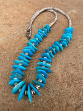 Load image into Gallery viewer, Vintage Turquoise Necklace (Natural Handcut Beads)