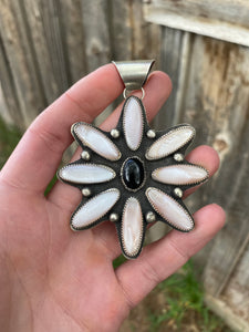 Pink and Onyx Pendant P0468