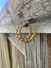 Load image into Gallery viewer, Beaded Gold Hoops (Graduated) E0229
