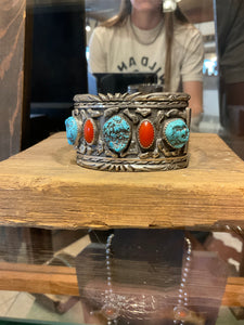G111 Turq and Coral Cuff