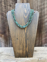 Load image into Gallery viewer, Diamond Cut Rondelle African Turquoise Necklace