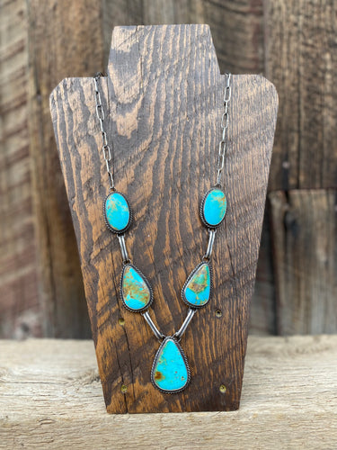 Kingman Turquoise Lariat Necklace N0704