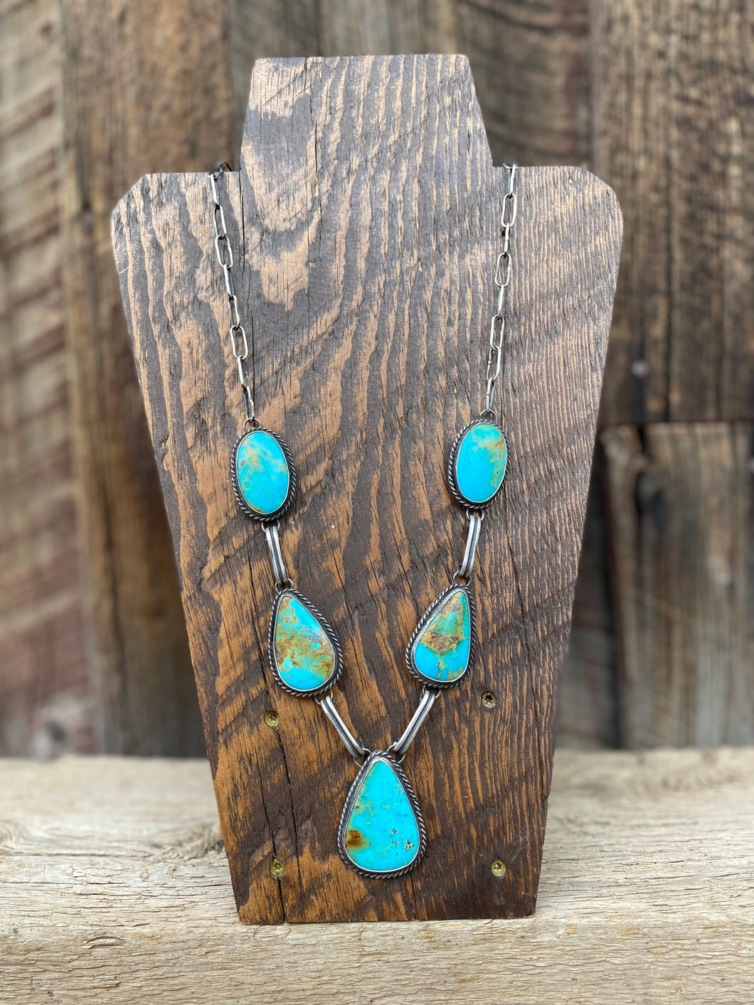 Kingman Turquoise Lariat Necklace N0704