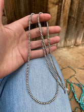 Load image into Gallery viewer, 30” 3mm sterling silver pearls N0651
