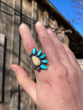 Load image into Gallery viewer, Elk Ivory And Turquoise Ring