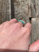 Load image into Gallery viewer, Vintage Inlay Ring Size 8 R0416
