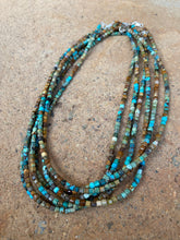 Load image into Gallery viewer, Square Bead Turquoise Necklace