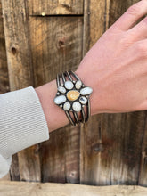 Load image into Gallery viewer, Elk Ivory &amp; White Buffalo Cuff C0349