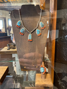 G112 Turquoise and Coral Set