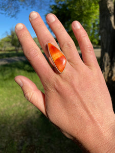 Orange Spiny Oyster Ring 7.5 R0267