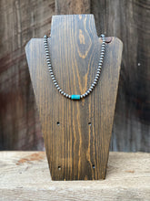 Load image into Gallery viewer, Blue Turquoise Barrel Necklace N0919