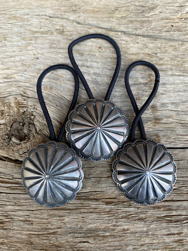 Sterling Silver Vintage Button Hair Tie