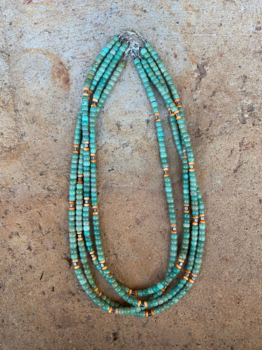 Green and Spiny Oyster Necklace N0749
