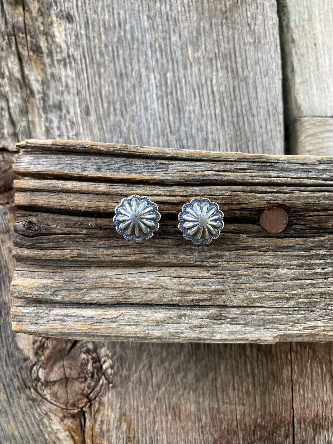 Silver Concho Studs E0222