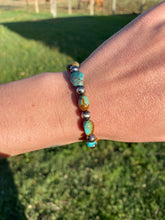 Load image into Gallery viewer, Turquoise and Silver Stretch Bracelet C0357