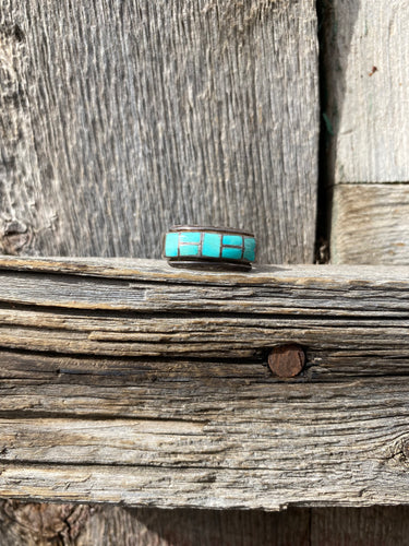 Vintage Inlay Ring Size 8 R0416
