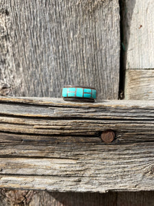 Vintage Inlay Ring Size 8 R0416