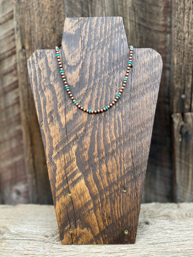 Turquoise And Copper Necklace N0679