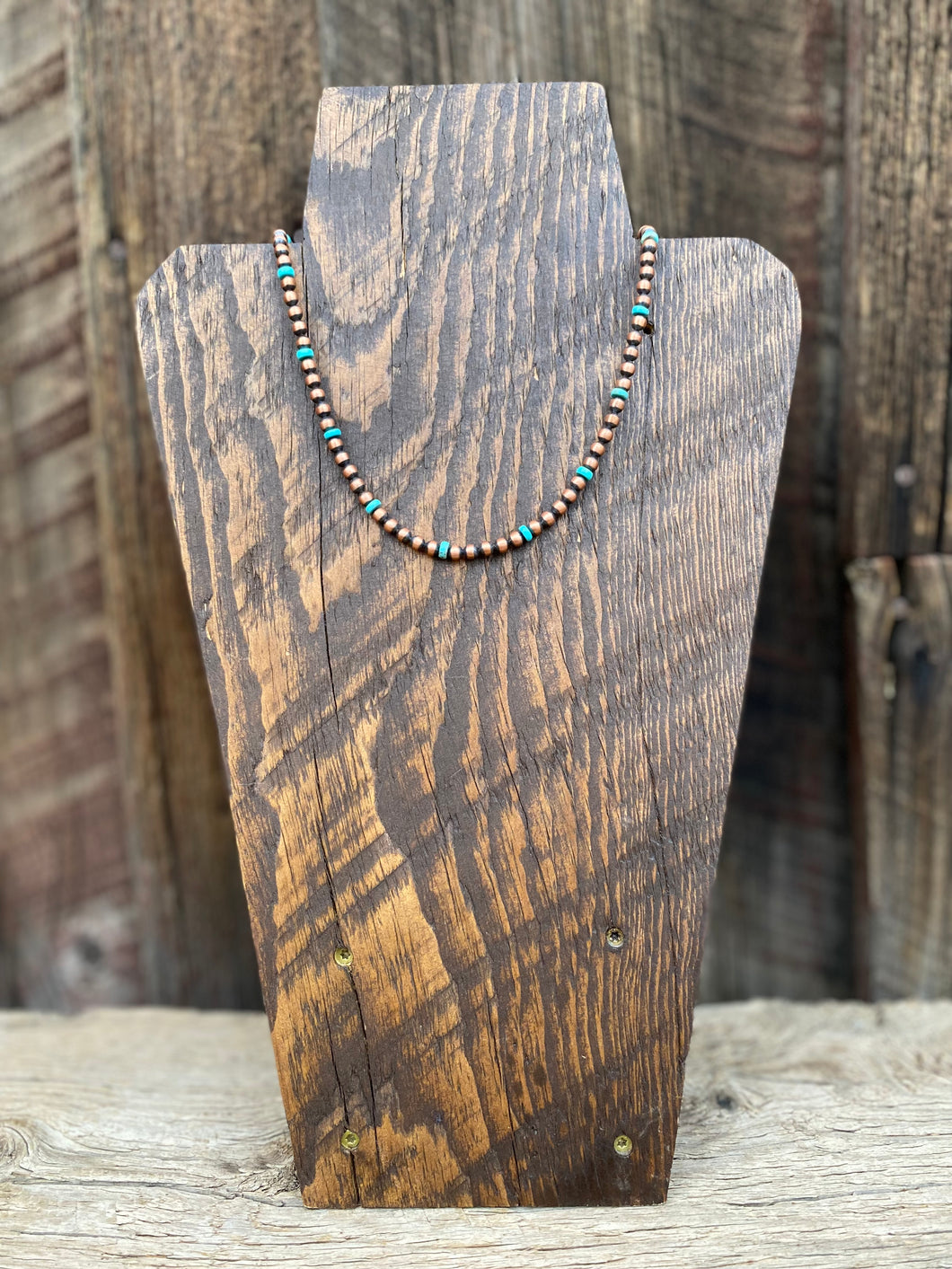 Turquoise And Copper Necklace N0679