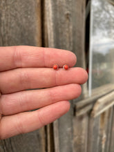 Load image into Gallery viewer, Red Coral Studs E0056