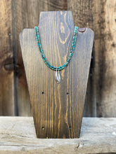 Load image into Gallery viewer, Turquoise Necklace With Feather Pendant N0858