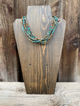 Load image into Gallery viewer, Square Bead Turquoise Necklace