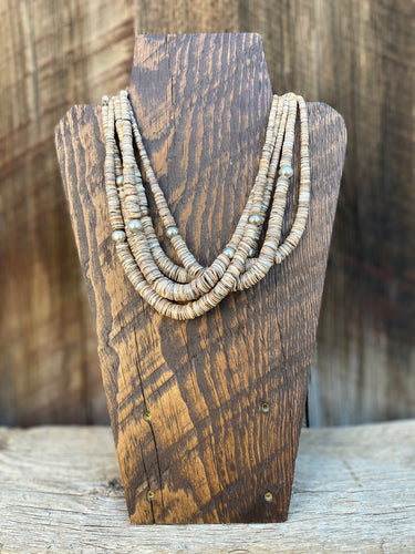 Graduated Turquoise Heishi Necklace N0697